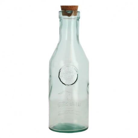 Carafe cocktail vide en verre recyclé avec bouchon liège – Quai Sud