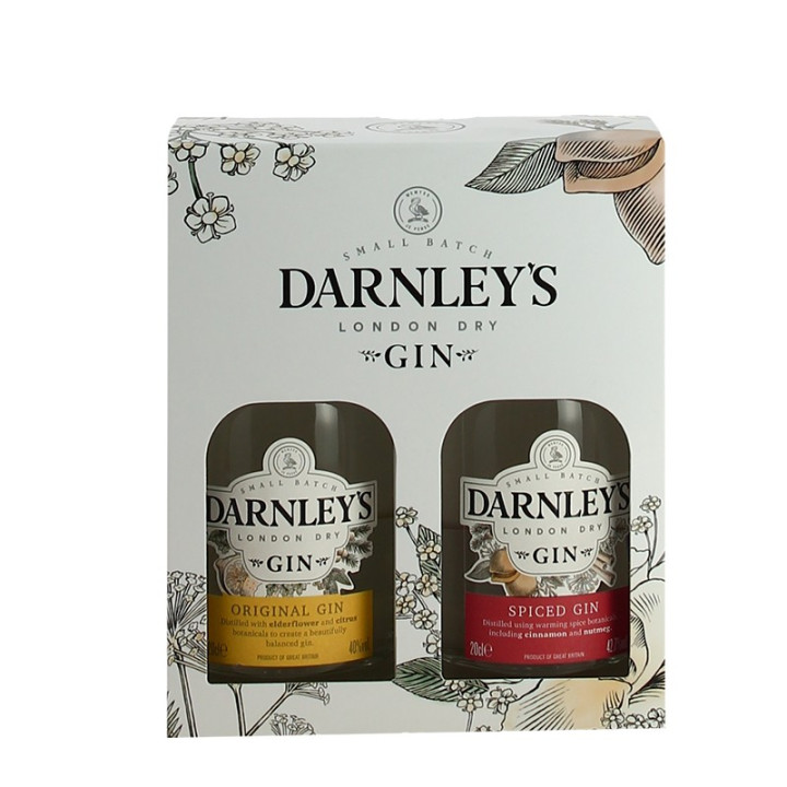 achat de gin DARNLEYS London Dry Gin & Spiced Gin  2 X 20 cl Coffret Cadeau