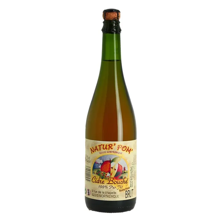 achat de Cidre Brut Bouché Natur'Pom 75 cl