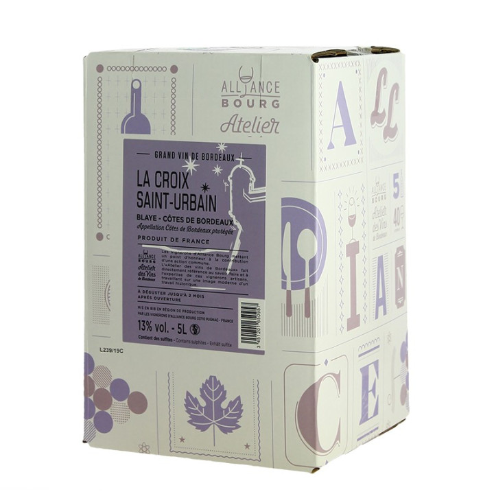 BIB CROIX Saint URBAIN 5 Litres Blaye Côtes de Bordeaux