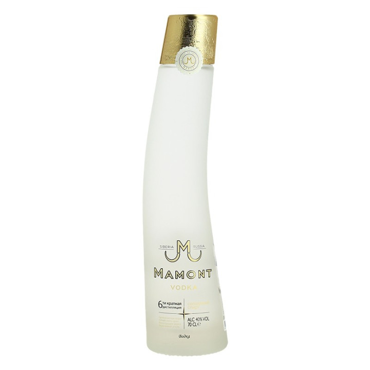 Vodka MAMONT SIBERIE bouteille en forme de défense de mamouth