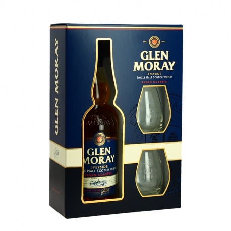 Glen Moray Elgin Classic Speyside Whisky Coffret + 2 verres