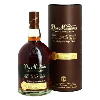 RHUM DOS MADERAS 5 ANS + 5 ANS EN FUTS DE PEDRO XIMENEZ 70 CL barbade et guyana