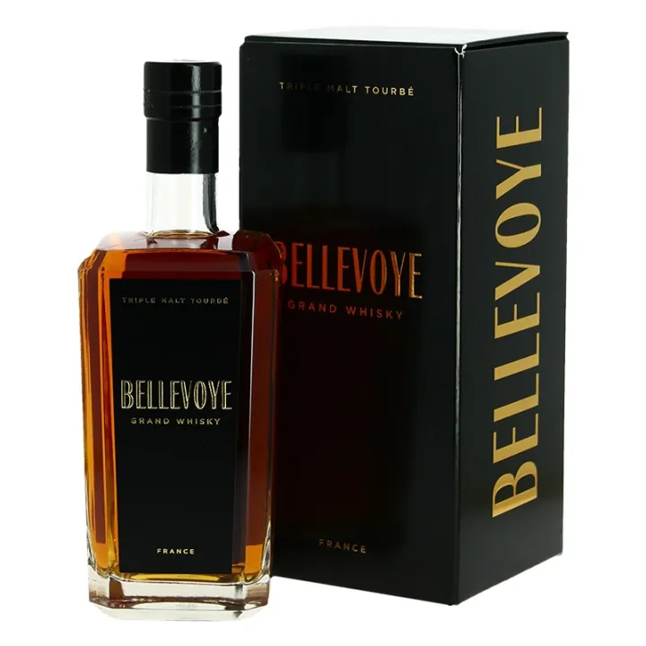 achat de WHISKY BELLEVOYE NOIR Triple Malt Tourbé