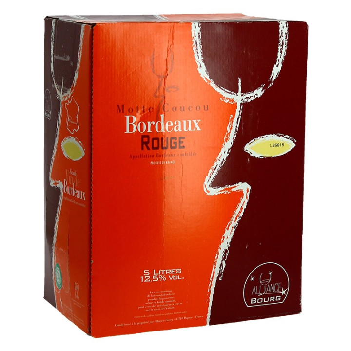 BORDEAUX Rouge MOTTES COUCOU BIB 5 Litres