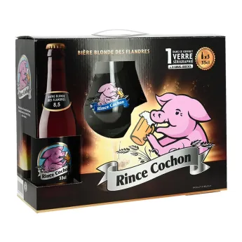 achat de COFFRET Bière RINCE COCHON Blonde 3X33 cl + 1 Verre