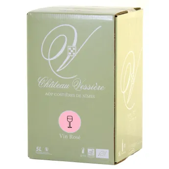 Vin Bio du Château de Vessière Rosé BIB 5 Litres Costières de Nîmes