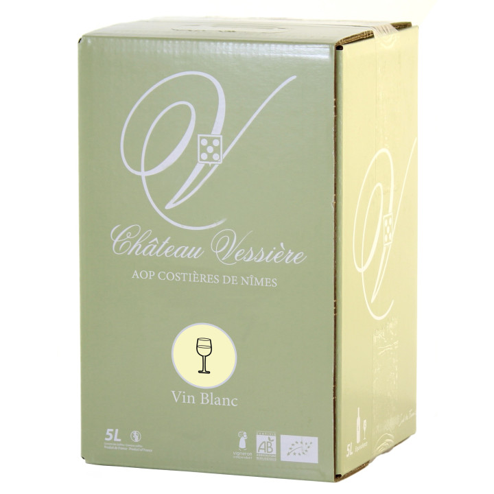 Château de VESSIERES Blanc BIB 5 Litres Costières de Nîmes Vin BIO