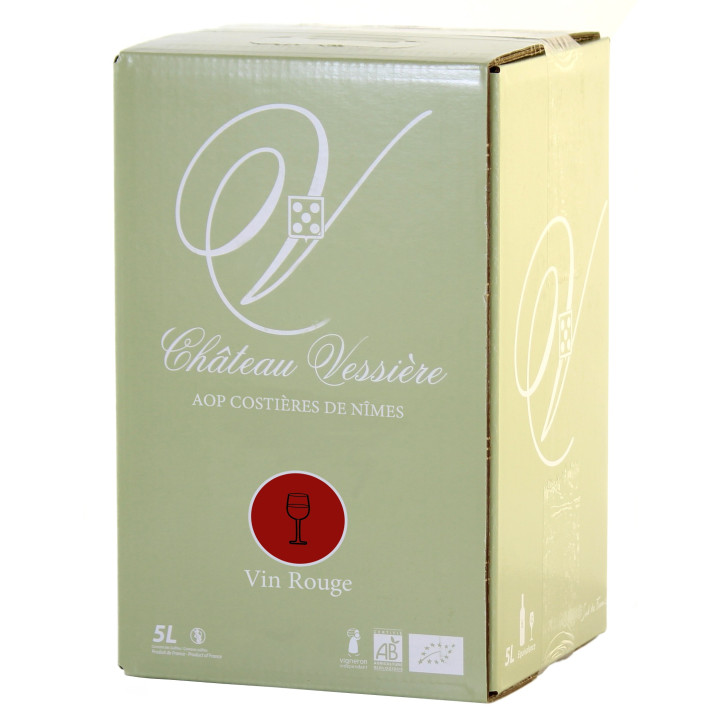 Château de VESSIERES Rouge BIB 5 Litres Costières de Nîmes Vin BIO