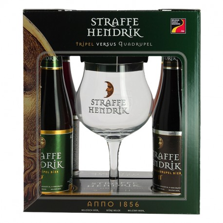 Coffret Bière STRAFFE HENDRIK 4X33 cl + 1 Verre à Bière