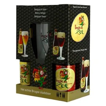 achat Coffret Bière Belge BRUGGSE ZOT 4 X 33 cl + 1 Verre