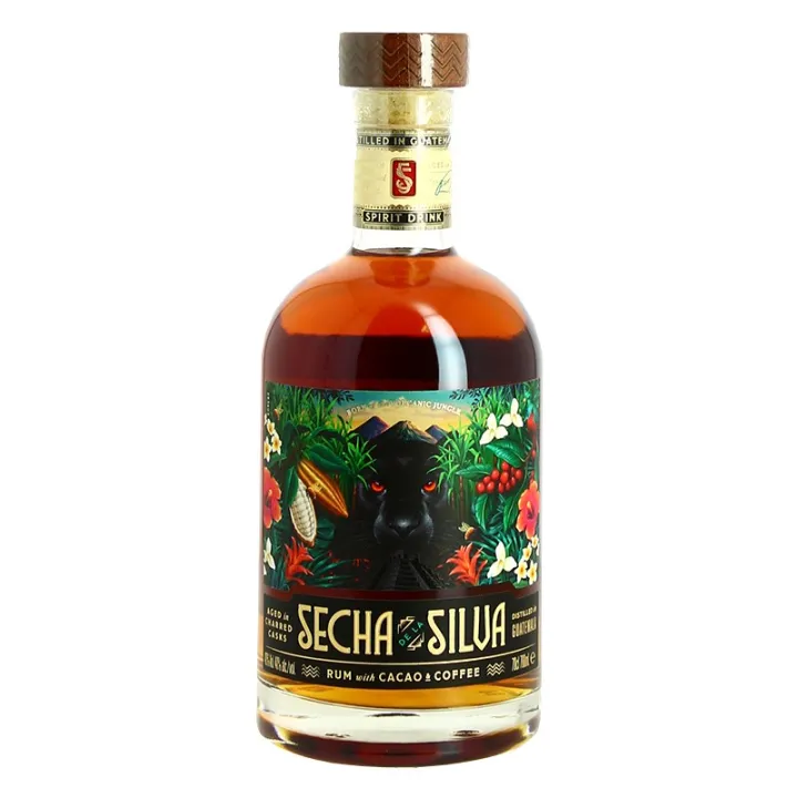 SECHA de la SILVA spiritueux à base de Rhum du Guatemala, Café et Cacao