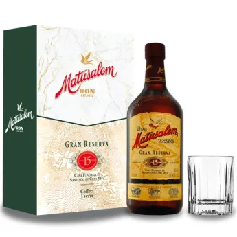 achat rhum MATUSALEM Solera 15 en coffret cadeau + 1 verre