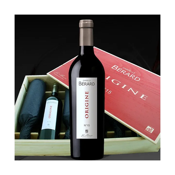 achat vin bio ORIGINE N°15 Chapelle Berard Bordeaux Rouge BIO en caisse bois