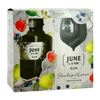 achat JUNE by G'Vine Liqueur de Gin Poire Cardamome Coffret + 1 Verre