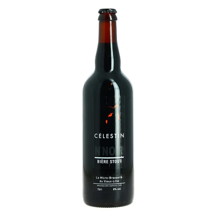Bière N° NOIR Bière STOUT BIO par la Brasserie Célestin 75 cl