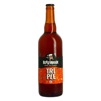 achat Bière la BERZINGUE BLONDE TRIPLE par Brasserie Les Tours du Malt 75cl 8°