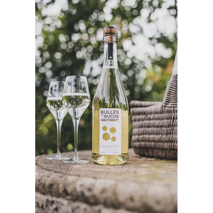 acheter Bulles de Ruche Hydromel Extra Brut Pétillant au Miel de Fleur de Litchi 75 cl
