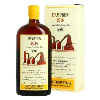 achat Rhum HABITATION VELIER Distillerie HAMPDEN 7 ans 2016 OWH 70 cl