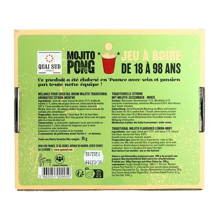 achat de Coffret  jeu MOJITO PONG par Quai Sud