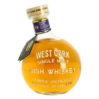 Irish Whiskey WEST CORK SHERRY CASK 70 cl bouteille penchée