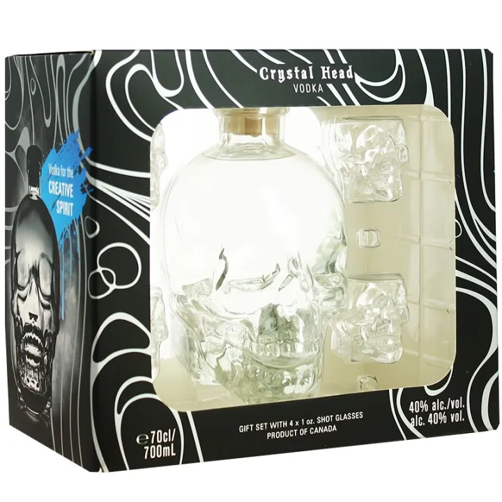 acheter Vodka Crystal Head Coffret + 4 shots