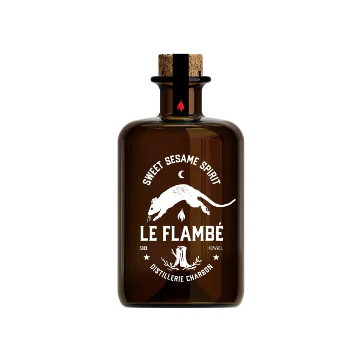 Le Flambé Boisson Spiritueuse BIO au SESAME 54° 50 cl  par la Distillerie Le Charbon
