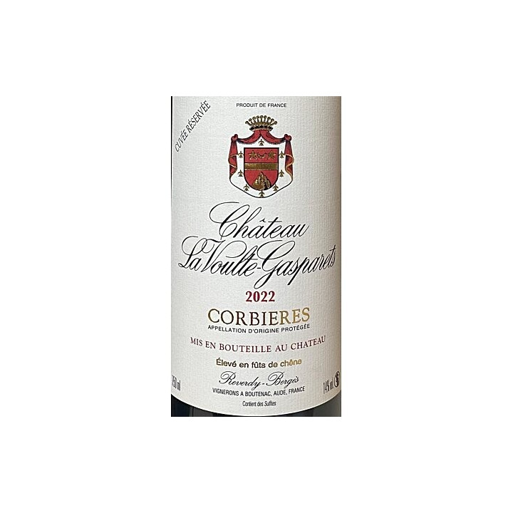 Acheter Vin Rouge Château la Voulte Gasparets Corbières Cuvée Réservée