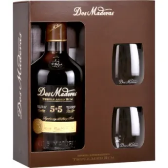 Acheter Rhum DOS MADERAS PX 5 +5  en Coffret Cadeau + 2 Verres