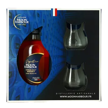 Acheter Coffret Moon Harbour Whisky Français Single Malt Signature + 2 VERRES