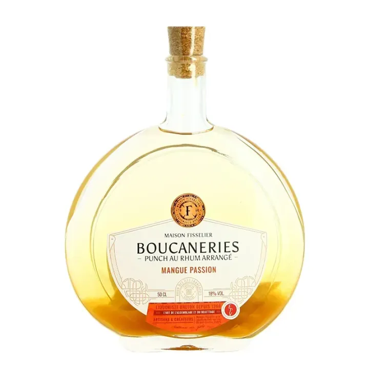 Punch Mangue au rhum arrangé  les Boucaneries Fisselier 50cl