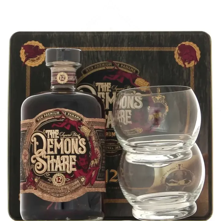 achat de Rhum Demon's Share 12 ans 70 cl Coffret cadeau + 2 Verres