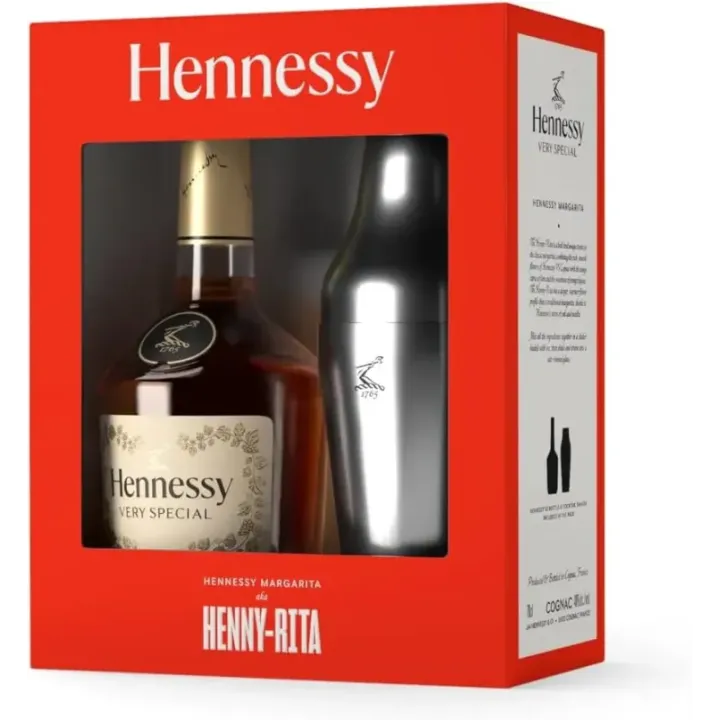 Cognac HENNESSY VS en Coffret Cadeau avec un Shaker