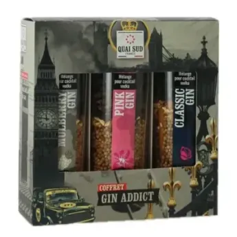 Acheter QUAI SUD Coffret GIN ADDICT 3 mélanges cocktails