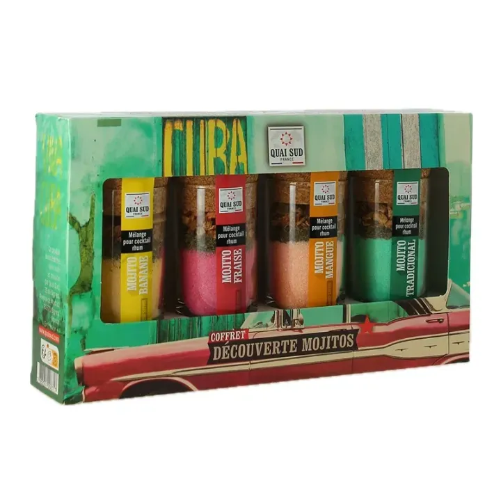 QUAI SUD Coffret MOJITO 4 x 70 gr Banane, Fraise, Mangue, Tradicional