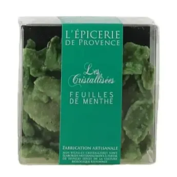 Feuilles de Menthe Cristallisées dans du Sucre 75 gr