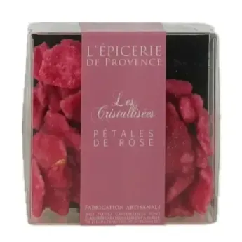 FLEURS Cristallisées Pétales de ROSES dans du sucre 75 gr