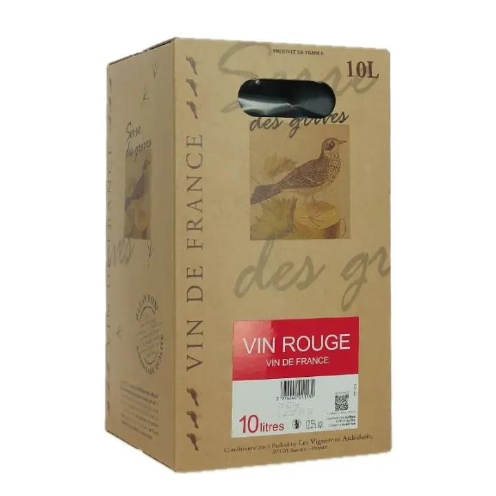 Serre des GRIVES Rouge par les VIGNERONS ARDECHOIS BIB de 10 Litres