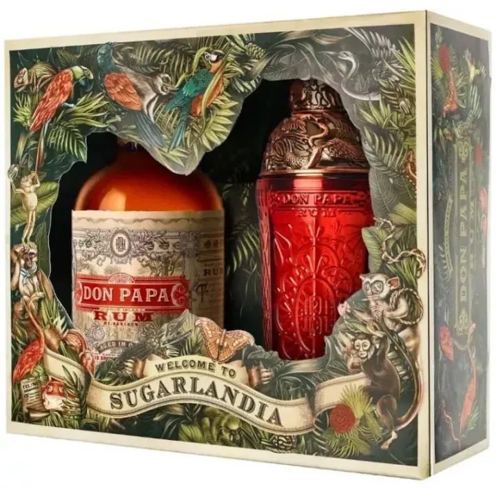 Coffret Cadeau Don Papa Single Island 40° + Shaker : Évasion Tropicale