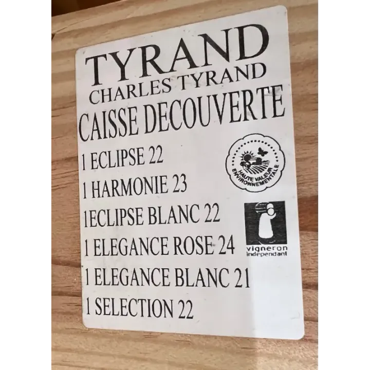 Caisse Bois découverte des Vins de Jean Michel TYRAND 6 x 75 cl