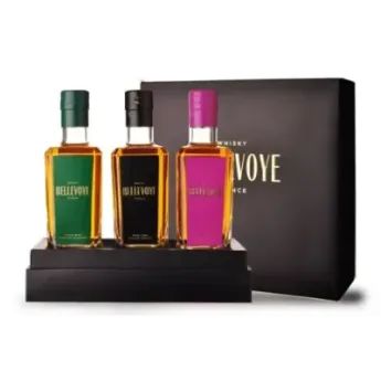 Coffret Bellevoye Prestige 3 x 20 cl Whiskies Français Vert, Noir & Prune