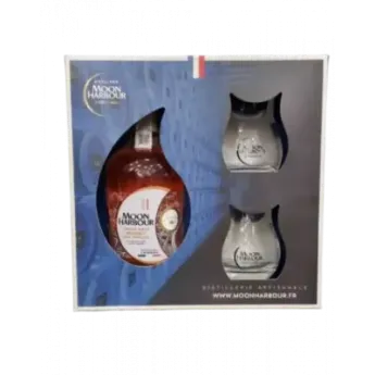 Whisky MOON HARBOUR Dock1 Coffret + 2 Verres