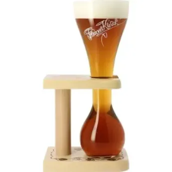 Verre à Kwak 33 cl avec Support en Bois Verre Officiel Pauwel Kwak
