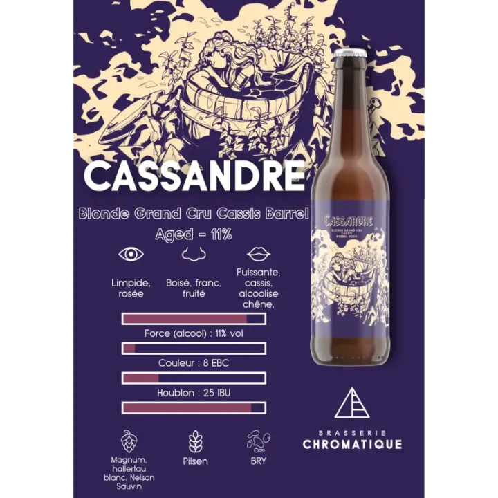 Bière Cassandre Barrel Aged 11° 75 cl Brasserie Chromatique