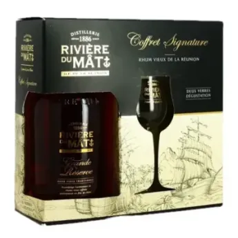 Acheter Coffret Rivière du Mât Grande Réserve 70cl 40° avec 2 Verres