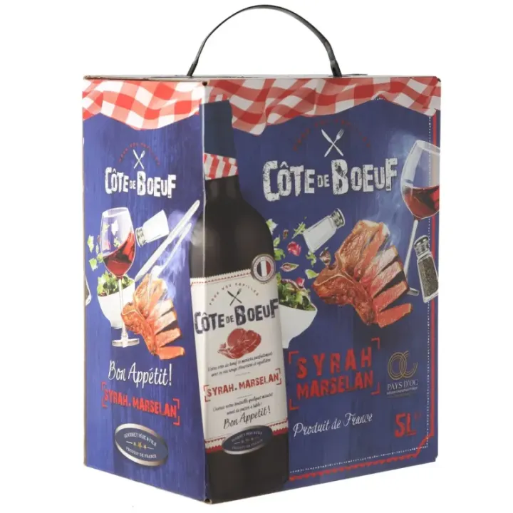 Vin rouge Côtes de Bœuf BIB 5 L pour les grillades
